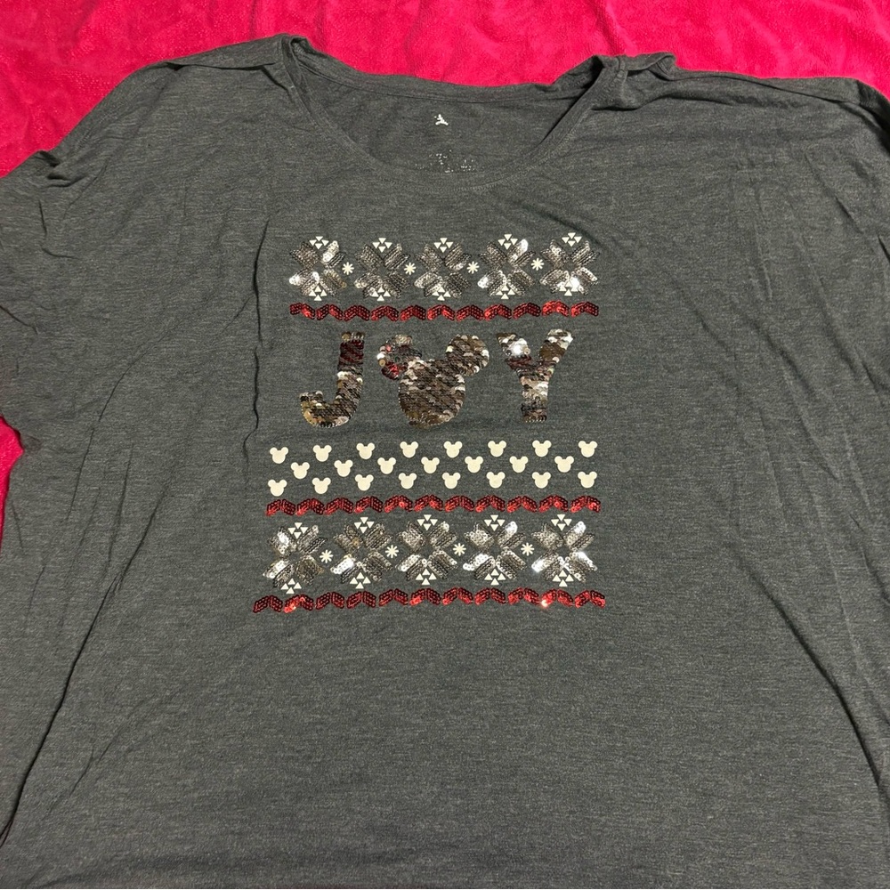 Disney Gray Blouse with Joy Design